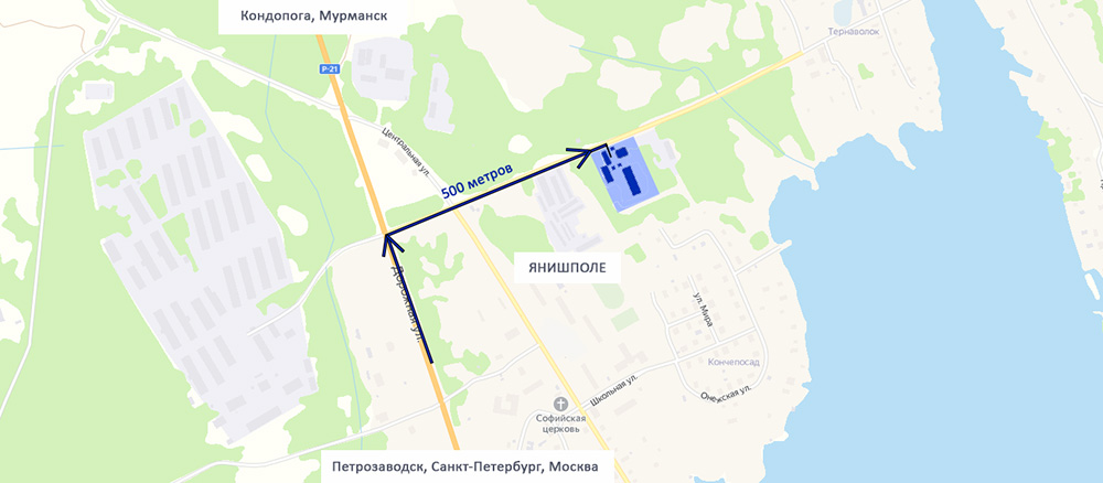 Карта проезда, с Янишполе, ул. Скалистая 1/1.